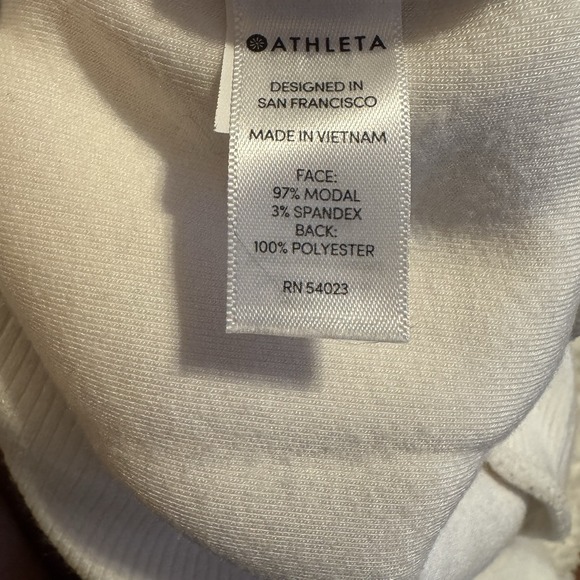 ATHLETA Nirvana Sherpa Funnel Sweatshirt, Ivory Dove #383846 Size Large EUC - Picture 5 of 5